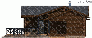 Y-088-1D проект одноэтажной деревянной бани из бревна размером 12 на 16  - вид слева