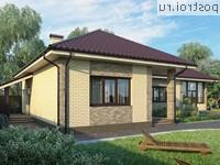 Y-106-1K проект одноэтажного коттеджа из кирпича размером 18 на 12