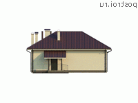 Y-106-1K проект одноэтажного коттеджа из кирпича размером 18 на 12 - вид справа