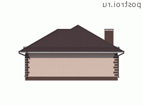 Y-112-1P проект одноэтажного коттеджа из пенобетона размером 15 на 11 - вид слева