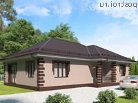Y-112-1P проект одноэтажного коттеджа из пенобетона размером 15 на 11