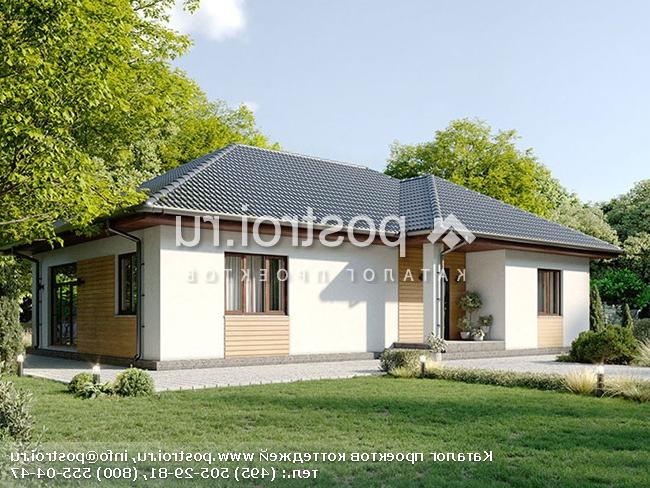 Y-112-2P проект одноэтажного коттеджа из пенобетона размером 15 на 11