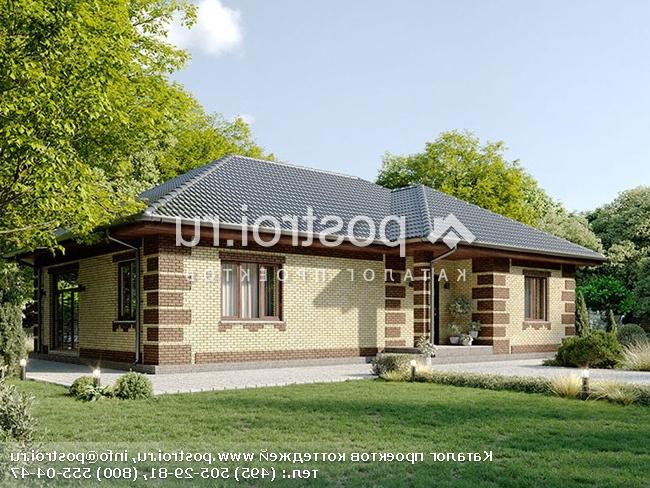 Y-112-3P проект одноэтажного коттеджа из пенобетона размером 15 на 11