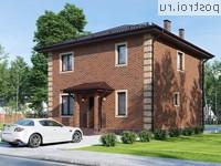 Y-120-1P проект двухэтажного коттеджа из пенобетона размером 9 на 9