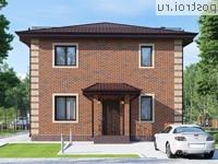 Y-120-1P проект двухэтажного коттеджа из пенобетона размером 9 на 9