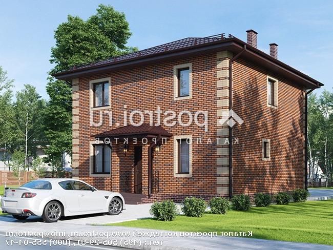 Y-120-1P проект двухэтажного коттеджа из пенобетона размером 9 на 9