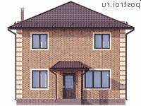 Y-120-1P проект двухэтажного коттеджа из пенобетона размером 9 на 9 - вид сзади