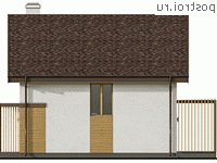 Y-124-1P проект двухэтажного коттеджа из газобетона размером 8 на 10 - вид слева