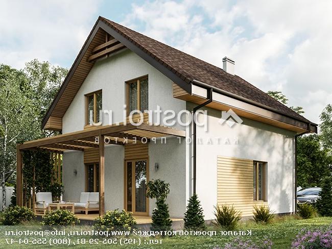 Y-124-1P проект двухэтажного коттеджа из газобетона размером 8 на 10