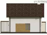 Y-124-1P проект двухэтажного коттеджа из газобетона размером 8 на 10 - вид справа
