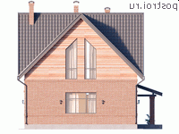 Y-134-1P проект двухэтажного дома из газобетона размером 10 на 10 - вид справа