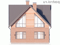 Y-134-1P проект двухэтажного дома из газобетона размером 10 на 10 - вид сзади