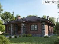 Y-135-1P проект одноэтажного дома из газобетона размером 15 на 12