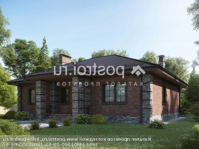 Y-135-1P проект одноэтажного дома из газобетона размером 15 на 12