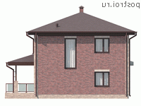 Y-142-1P проект двухэтажного дома из газобетона размером 12 на 11 - вид слева
