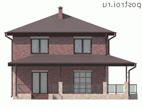 Y-142-1P проект двухэтажного дома из газобетона размером 12 на 11 - вид справа
