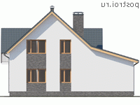 Y-143-1P проект двухэтажного дома из газобетона с гаражом размером 13 на 10 - вид сзади Y-143-1P проект двухэтажного дома из газобетона с гаражом размером 13 на 10 - вид сзади