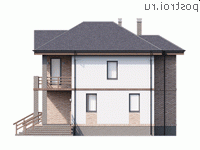 Y-144-1P проект двухэтажного дома из газобетона размером 13 на 12 - вид слева