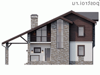 Y-149-1P проект двухэтажного дома из газобетона с гаражом размером 11 на 12 - вид спереди