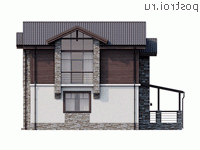 Y-149-1P проект двухэтажного дома из газобетона с гаражом размером 11 на 12 - вид слева