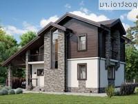 Y-149-1P проект двухэтажного дома из газобетона с гаражом размером 11 на 12