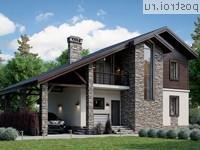 Y-149-1P проект двухэтажного дома из газобетона с гаражом размером 11 на 12