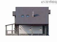 Y-149-1P проект двухэтажного дома из газобетона с гаражом размером 11 на 12 - вид справа