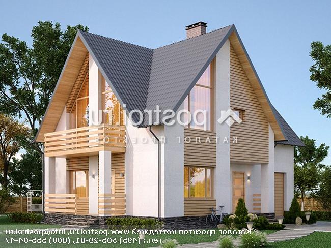 Y-150-1P проект двухэтажного коттеджа из пеноблоков с гаражом размером 13 на 11