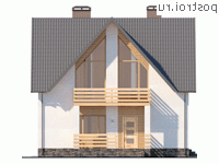 Y-150-1P проект двухэтажного коттеджа из пеноблоков с гаражом размером 13 на 11 - вид справа