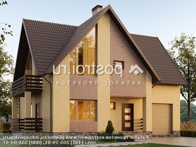 Y-150-4P проект двухэтажного коттеджа из пеноблоков с гаражом размером 13 на 11