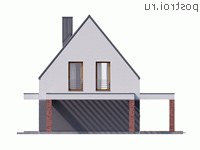 Y-152-1P проект двухэтажного коттеджа из пеноблоков с мансардой и гаражом размером 12 на 9 - вид слева