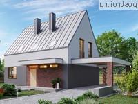 Y-152-1P проект двухэтажного коттеджа из пеноблоков с мансардой и гаражом размером 12 на 9