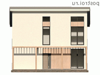 Y-158-1P проект двухэтажного коттеджа из пеноблоков размером 10 на 12 - вид спереди
