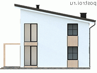 Y-158-1P проект двухэтажного коттеджа из пеноблоков размером 10 на 12 - вид слева