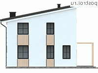 Y-158-1P проект двухэтажного коттеджа из пеноблоков размером 10 на 12 - вид справа
