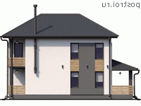 Y-161-1P проект двухэтажного дома из пеноблоков размером 9 на 13 - вид слева