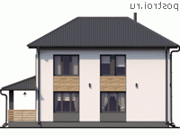 Y-161-1P проект двухэтажного дома из пеноблоков размером 9 на 13 - вид справа