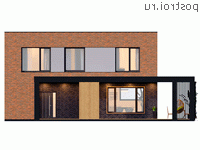 Y-162-1P проект двухэтажного дома из пеноблоков размером 15 на 10 - вид спереди