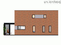 Y-162-1P проект двухэтажного дома из пеноблоков размером 15 на 10 - вид сзади