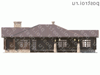 Y-164-1P проект одноэтажного дома из пеноблоков размером 20 на 13 - вид спереди