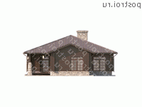 Y-164-1P проект одноэтажного дома из пеноблоков размером 20 на 13 - вид слева