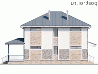 Y-165-1P проект двухэтажного дома из пеноблоков размером 9 на 14 - вид справа