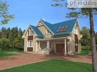 Y-167-1D проект двухэтажного деревянного дома из бруса с гаражом размером 11 на 13 