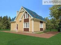 Y-167-1D проект двухэтажного деревянного дома из бруса с гаражом размером 11 на 13 