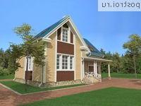 Y-167-1D проект двухэтажного деревянного дома из бруса с гаражом размером 11 на 13 