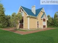 Y-167-1D проект двухэтажного деревянного дома из бруса с гаражом размером 11 на 13 