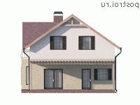 Y-170-1P проект двухэтажного дома из пеноблоков размером 12 на 10 - вид слева