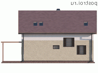 Y-170-1P проект двухэтажного дома из пеноблоков размером 12 на 10 - вид сзади