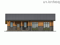 Y-171-1P проект одноэтажного дома из пеноблоков размером 15 на 18 - вид спереди