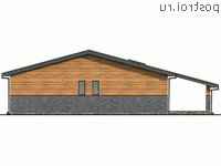 Y-171-1P проект одноэтажного дома из пеноблоков размером 15 на 18 - вид слева